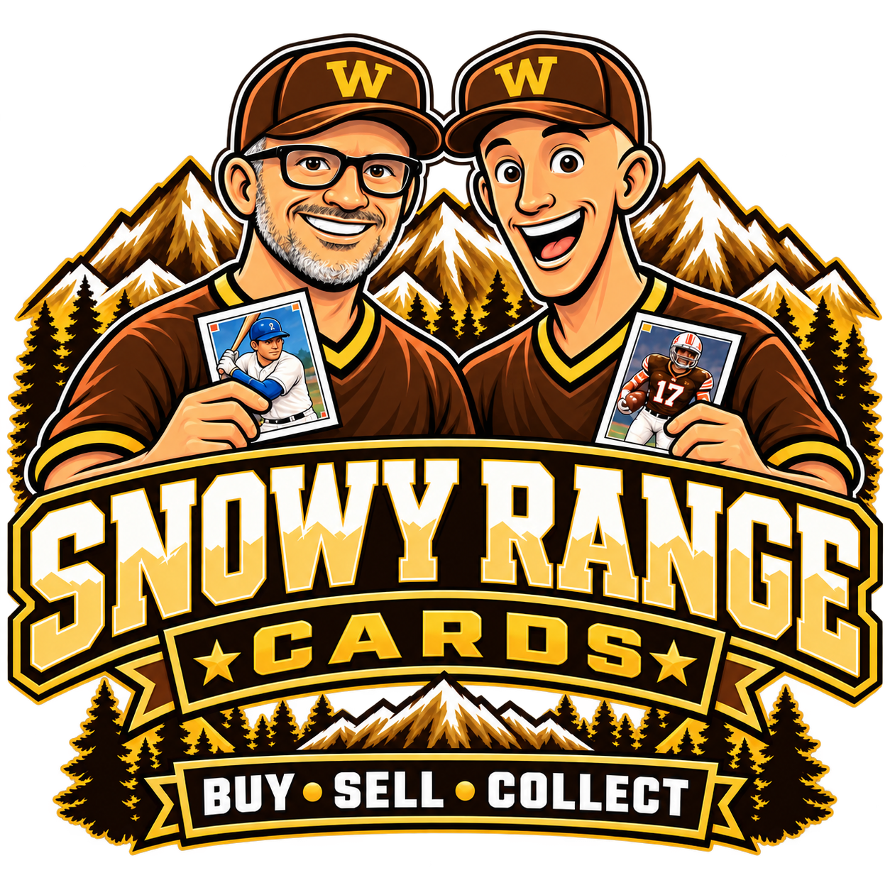 SlimTwiggy and PDizzle with Snowy Range Cards mountain branding
